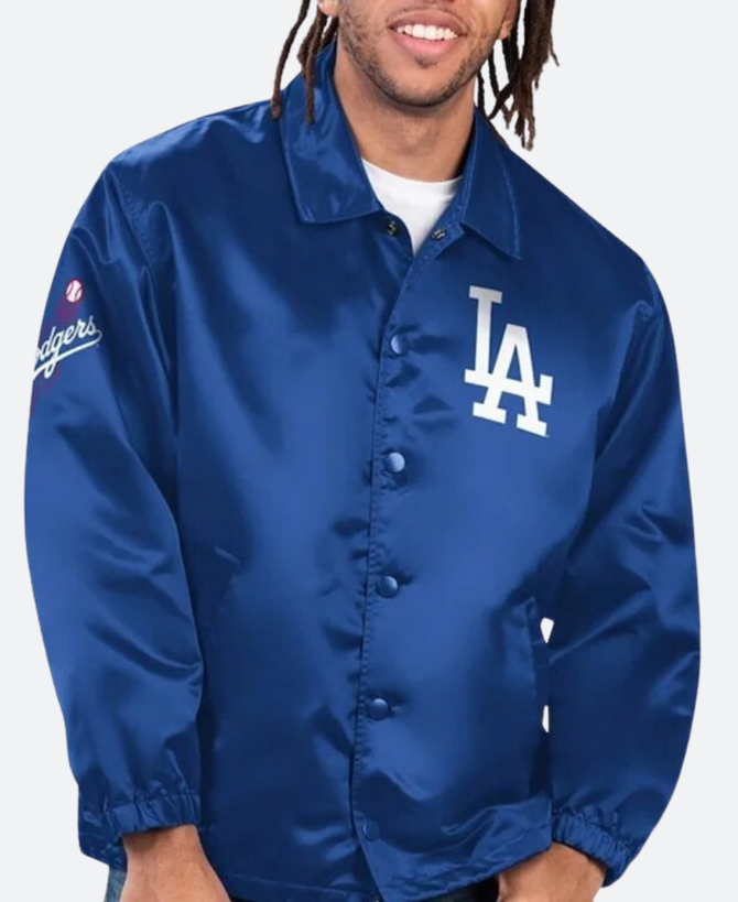 American Rapper Ice Cube LA Dodgers Jacket front image American Rapper Ice Cube LA Dodgers Jacket front image