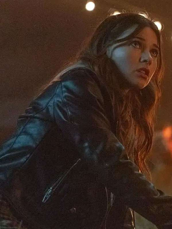 Katie Douglas 2025 Clown In A Cornfield Black Leather Jacket Katie Douglas 2025 Clown In A Cornfield Black Leather Jacket