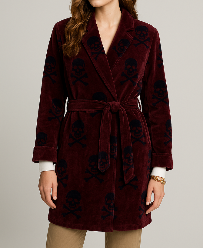 Emily Another Simple Favor Blake Lively Skull Print Coat Emily Another Simple Favor Blake Lively Skull Print Coat