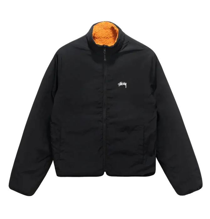 Stussy 8 Ball Orange Sherpa Jacket