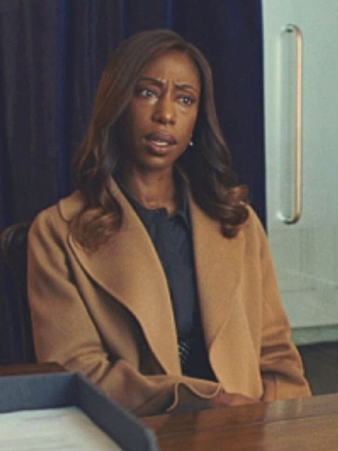 Nikki Amuka-Bird I Jack Wright S01 Sally Black Wool Trench Coat