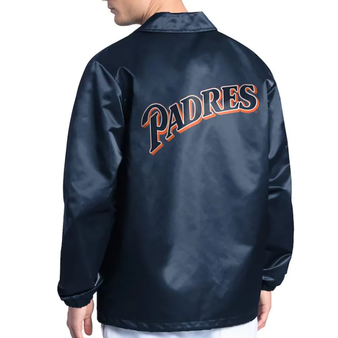 Navy Blue San Diego Padres Point Man Coaches Jacket