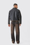 Boxy Tumble Real Leather Bomber Jacket