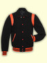 Black With Orange Varsity Jacket
