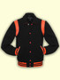 Black With Orange Varsity Jacket