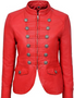 Womens Military Style Red Leather Jacket