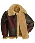 Maroon Fur Shearling B-3 Bomber Real Leather Jacket