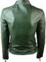 Womens Diamond Quilted Green Leather Biker Jacket