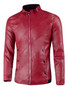 Women’s Flap Button Embellished Maroon Leather Jacket