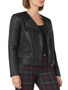 Womens Black Quilted Moto Leather Jacket