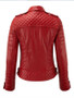 Elina Red Quilted Motorcycle Leather Jacket