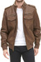 Men's Earth Leather Sherpa Aviator Bomber Jacket