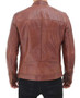 Mens Benjamin Cafe Racer Brown Leather Jacket