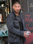 Men's Glitzy Black Leather Biker Jacket
