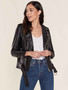 Womens Biker Black Leather Jacket