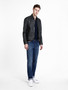 Men Black Leather Shirt Jacket