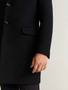 Men Tailored Black Wool Coat