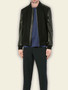 Men College Bomber Black Jacket