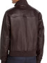 Brown Bomber Seamless Leather Jacket For Men