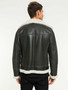 Men Aviator Grey Shearling Jacket