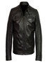 Pure Black Men Leather Jacket