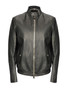 Men Shinny Jet Black Leather Jacket