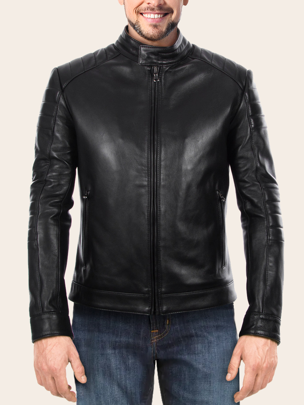 Dfour Men's Leather Jacket Black main image 0