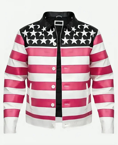 Lil Uzi Vert ピンク星条旗フーディ M 海外限定 新品 Lil Uzi Vert Pink Tape Jacket