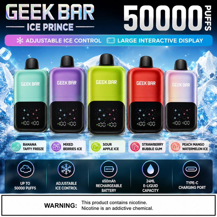 Geek Bar Ice Prince 50000 Puffs Disposable Vape
