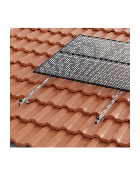 Supporto complanare regolabile con staffa salva tegole kit 2 modulo - morsetti neri