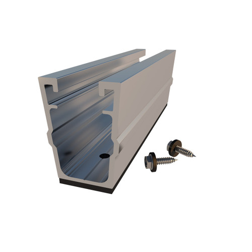 Supporto complanare microrail tetto lamiera orizzontale kit 3 moduli