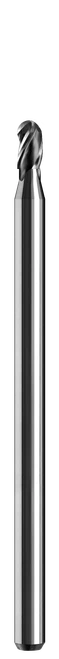 SGS Ball End Mill: .012" Dia, .036" LOC, 1-1/2" OAL, 3 Flute, Bright/Uncoated, Solid Carbide, 01435