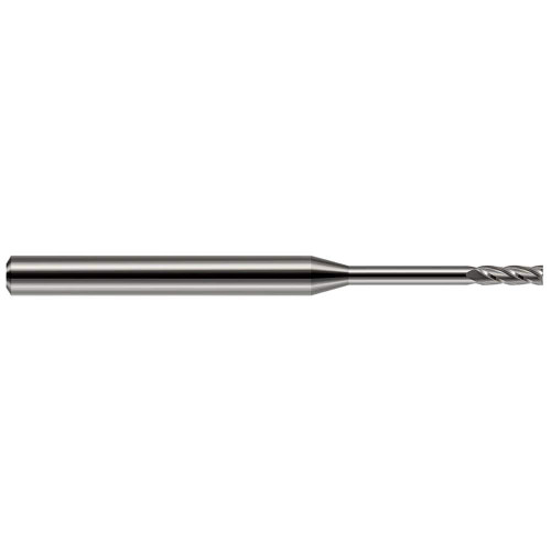 Harvey Tool Square End Mill: 1/64" Dia, .045" LOC, 1-1/2" OAL, 5/32" Reach, 4 Flute, Uncoated, 846115