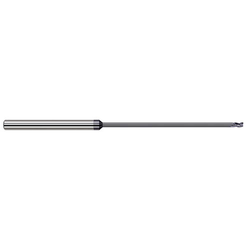 Harvey Tool Square End Mill: 1/16" Dia, 3/32" LOC, 3" OAL, 1-7/8" Reach, 3 Flute, AlTiN, 972062-C3