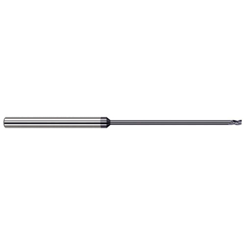 Harvey Tool Square End Mill: 1/8" Dia, 3/16" LOC, 4" OAL, 3-1/8" Reach, 3 Flute, AlTiN, 38108-C3