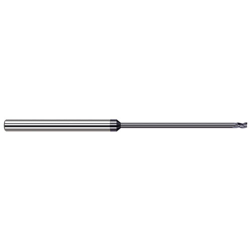 Harvey Tool Square End Mill: 1/16" Dia, 3/32" LOC, 3" OAL, 1-3/8" Reach, 3 Flute, AlTiN, 969662-C3