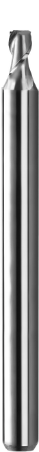 SGS Square End Mill: .012" Dia, .018" LOC, 1-1/2" OAL, 2 Flute, Bright/Uncoated, Solid Carbide, 00308