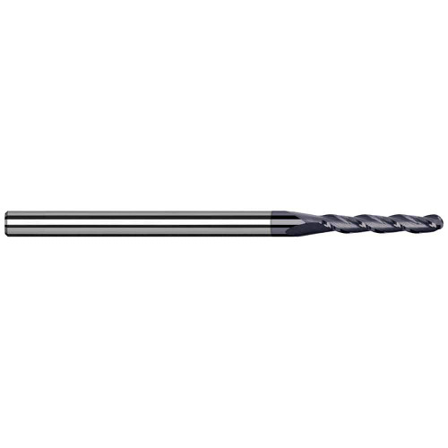 Harvey Tool Ball End Mill: 3.00mm Dia, 15.00mm LOC, 50.00mm OAL, 3 Flute, AlTiN Nano, 911357-C6