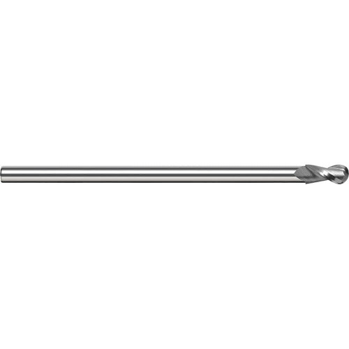 Harvey Tool Ball End Mill: 1/4" Dia, 3/8" LOC, 3" OAL, 4 Flute, Uncoated, 804216