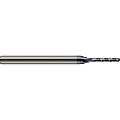 Harvey Tool Ball End Mill: 1/64" Dia, 1/16" LOC, 2-1/2" OAL, 3 Flute, AlTiN, 895715-C3