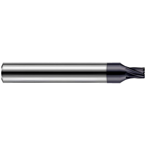 Harvey Tool Corner Radius End Mill: 1/16" Dia, 5/16" LOC, 2-1/2" OAL, .005" Corner Radius, 7 Flute, AlTiN Nano, 845262-C6