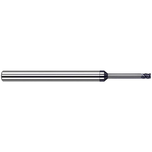 Harvey Tool Corner Radius End Mill: 1/8" Dia, 3/16" LOC, 2-1/2" OAL, .005" Corner Radius, 1" Reach, 5 Flute, AlTiN Nano, 812608-C6