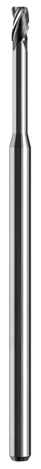 SGS Square End Mill: .047" Dia, .071" LOC, 2-1/2" OAL, .705" Reach, 3 Flute, Bright/Uncoated, Solid Carbide, 09659
