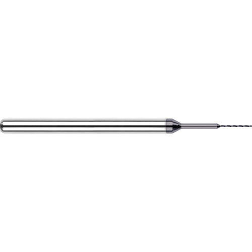 Harvey Tool Micro Drill: .0095" Dia, .160" Flute Length, 1-1/2" OAL, 130° Point, AlTiN, 20095-C3