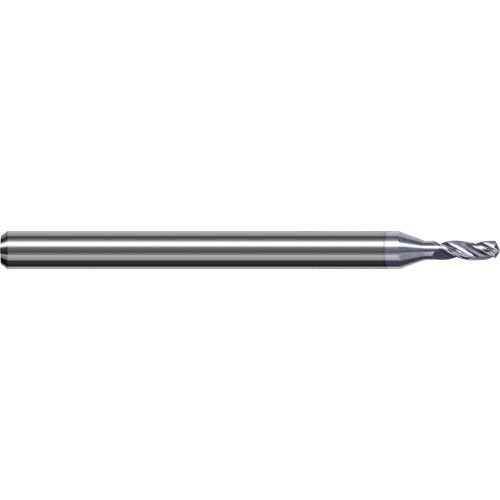 Harvey Tool Micro Drill: 0.508mm Dia, 2.40mm Flute Length, 50.00mm OAL, 130° Point, TiB2, AVA0200-C8