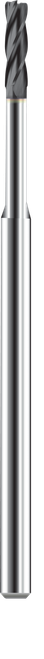 SGS Square End Mill: .055" Dia, .165" LOC, 2" OAL, .660" Reach, 4 Flute, Bright/Uncoated, Solid Carbide, 09860