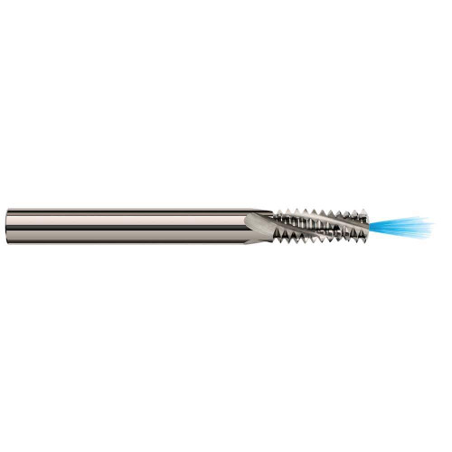 Harvey Tool Thread Mill: .235" Dia, 5/8" LOC, 2-3/8" OAL, 18 TPI, 3 Flute, Uncoated, 17354
