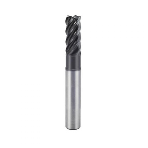 YG-1 Square End Mill: 1/4" Dia, 3/8" LOC, 4" OAL, 3/4" Reach, 5 Flute, Y-Coating, UGMH06016