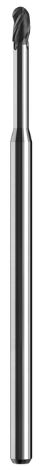 SGS Ball End Mill: .031" Dia, .047" LOC, 2-1/2" OAL, .093" Reach, 3 Flute, AlTiN (Ti-NAMITE-A), Solid Carbide, 03810