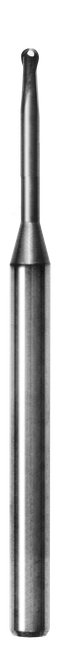 SGS Ball End Mill: .055" Dia, .165" LOC, 2" OAL, .440" Reach, 2 Flute, Bright/Uncoated, Solid Carbide, 09321